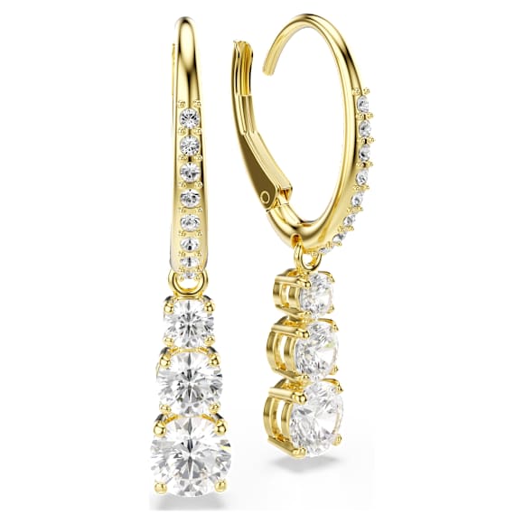 Swarovski Stilla Attract Kreolen, Rundschliff, Weiß, 18K Goldbeschichtet – 5723300_png_var2