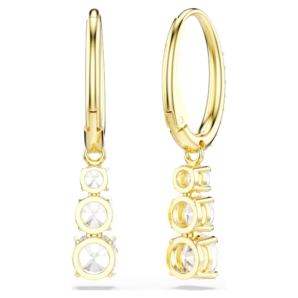 Swarovski Stilla Attract Kreolen, Rundschliff, Weiß, 18K Goldbeschichtet – 5723300_png_var3
