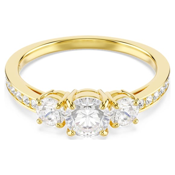 Swarovski Stilla Attract Ring Rundschliff, Weiß, 18K Goldbeschichtet – 5723291_png