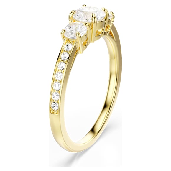 Swarovski Stilla Attract Ring Rundschliff, Weiß, 18K Goldbeschichtet – 5723291_png_var1