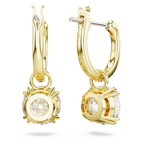Swarovski Stilla Drop-Ohrhänger, Rundschliff, Weiß, 18K Goldbeschichtet – 5638802_png_var3
