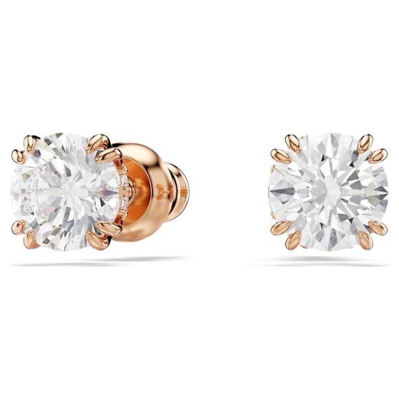 Swarovski Stilla Ohrstecker, Rundschliff, Weiß, 18K Roségoldbeschichtet – 5638801_png_var1