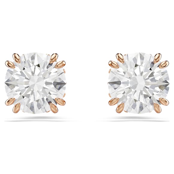 Swarovski Stilla Ohrstecker, Rundschliff, Weiß, 18K Roségoldbeschichtet – 5638801_png
