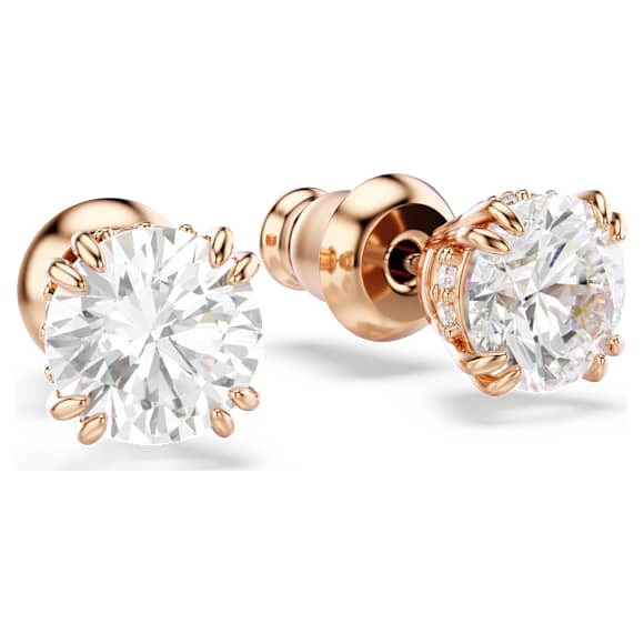 Swarovski Stilla Ohrstecker, Rundschliff, Weiß, 18K Roségoldbeschichtet – 5638801_png_var2