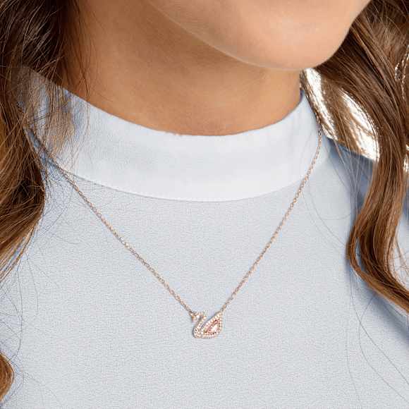 Swarovski Swan Halskette – rosa, roségoldbeschichtet – 5469989_ms1