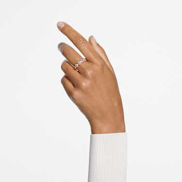 Una Angelic Ring Rundschliff, Weiß, 18K Roségoldbeschichtet