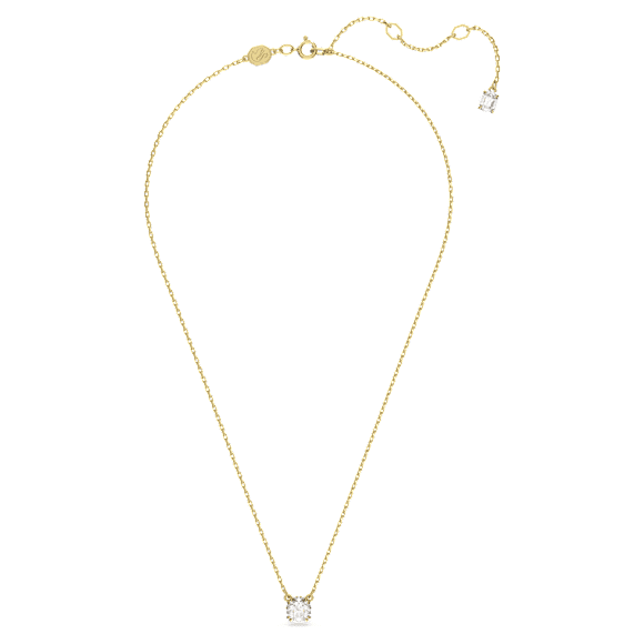 Stilla Anhänger Rundschliff, Weiß, 18K Goldbeschichtet