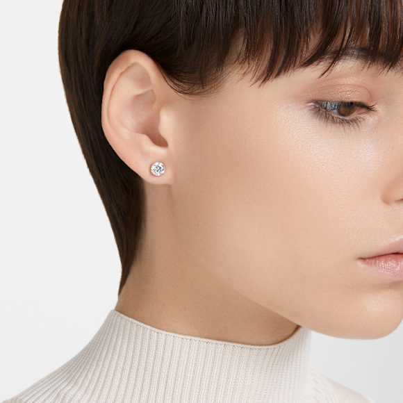 Swarovski Stilla Ohrstecker, Rundschliff, Weiß, 18K Roségoldbeschichtet – 5638801_ms1
