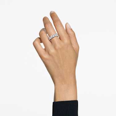 Matrix Vittore Ring Tropfenschliff, Weiß, Silberfarbenes Finish