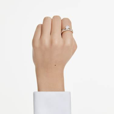 Stilla Ring Set (2), Rundschliff, Weiß, 18K Goldbeschichtet