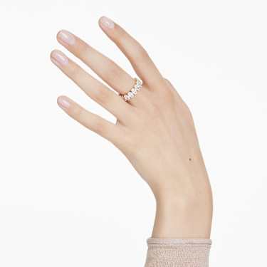 Matrix Ring Oval-Schliff, Weiß, 18K Goldbeschichtet