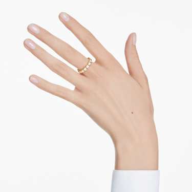 Imber Ring Rundschliff, Weiß, 18K Goldbeschichtet