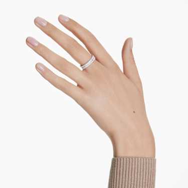 Matrix Ring Baguette-Schliff, Weiß, Silberfarbenes Finish