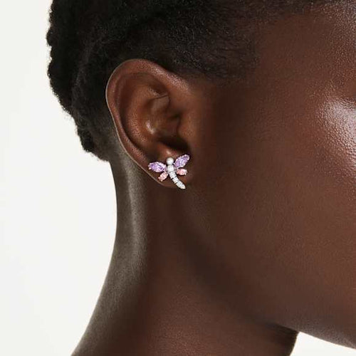 Ariana Grande x Swarovski Ohrstecker, Verschiedene Schliffe, Libelle, Mehrfarbig, Rhodiniert – 5737371_ms1