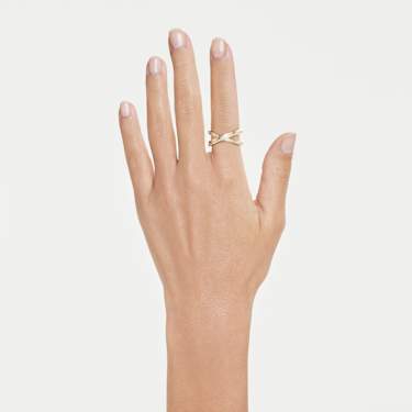 Delta Bandring Rundschliff, Weiß, 18K goldbeschichtet