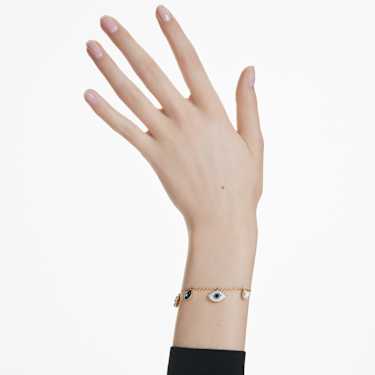 Swarovski Symbolica Armband – Kristallperle, Glückssymbole, blau, 18K goldbeschichtet