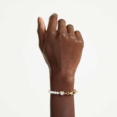 Swarovski Idyllia Armband – Kristallperle, weiß, 18K goldbeschichtet