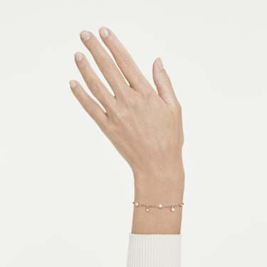 Swarovski Imber Armband – Kristallperle, weiß, 18K roségoldbeschichtet