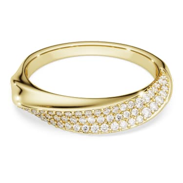Swarovski Classica Bandring Rundschliff, Weiß, Sterlingsilber, 18K goldbeschichtet – 5746015_01