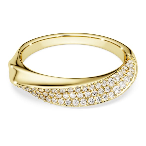 Swarovski Classica Bandring Rundschliff, Weiß, Sterlingsilber, 18K goldbeschichtet – 5746015_png