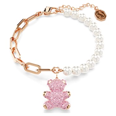 Swarovski Teddy Armband – Kristallperle, Bär, rosa, 18K roségoldbeschichtet – 5669169_01