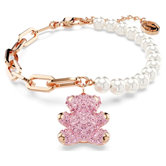 Swarovski Teddy Armband – Kristallperle, Bär, rosa, 18K roségoldbeschichtet – 5669169_png
