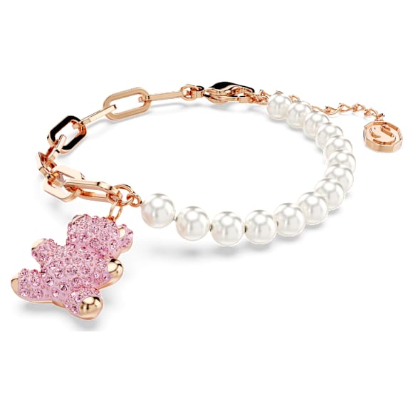 Swarovski Teddy Armband – Kristallperle, Bär, rosa, 18K roségoldbeschichtet – 5669169_png_var1