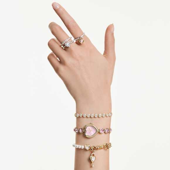 Swarovski Una Angelic Armband – Rundschliff, weiß, 18K goldbeschichtet – 5749386_ms2