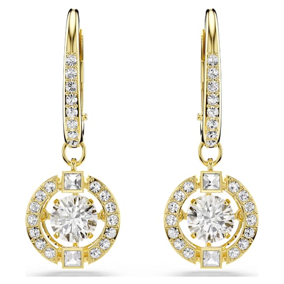 Swarovski Una Angelic Drop-Ohrhänger, Rundschliff, Weiß, 18K goldbeschichtet – 5758095_png_var1