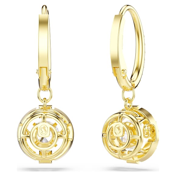 Swarovski Una Angelic Drop-Ohrhänger, Rundschliff, Weiß, 18K goldbeschichtet – 5758095_png_var3