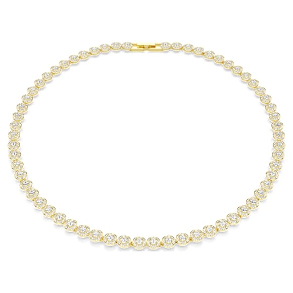 Una Angelic Halskette Rundschliff, Klein, Wei�, 18K Goldbeschichtet – 5751560_png