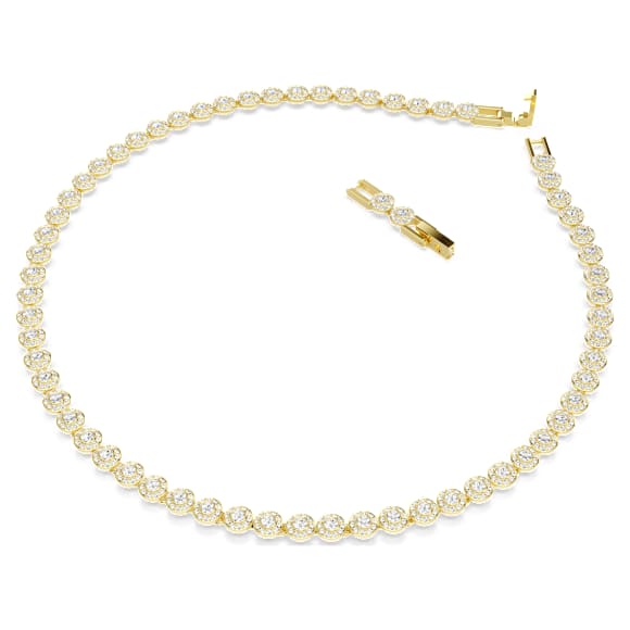 Una Angelic Halskette Rundschliff, Klein, Wei�, 18K Goldbeschichtet – 5751560_png_var4