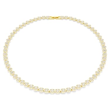 Una Angelic Halskette Rundschliff, Klein, Wei�, 18K Goldbeschichtet – 5751560_01