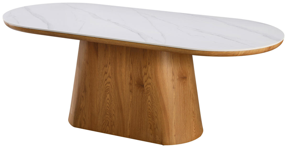Livetastic ESSTISCH 200/110/75 cm Holz, Keramik, Papier oval Weiß