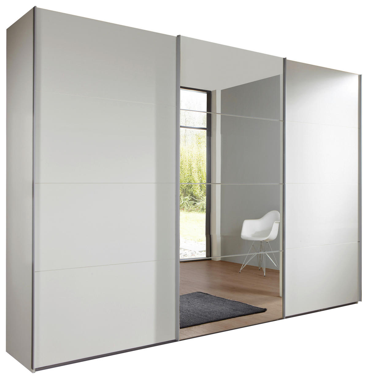 Carryhome SCHWEBETÜRENSCHRANK 270/210/65 cm, in Weiß, 3 Tür(en)
