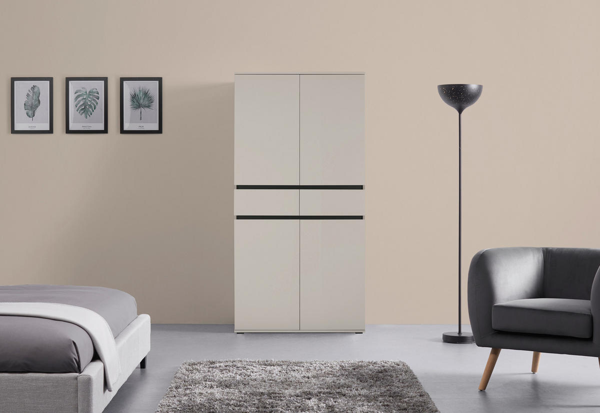 Xora MEHRZWECKSCHRANK 100/200/37 cm, in Anthrazit, Kaschmir