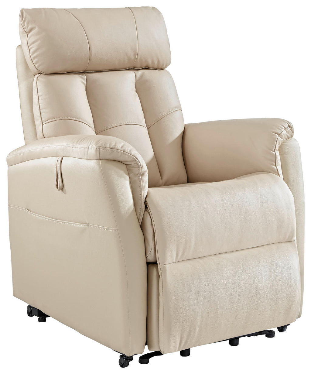 Cantus FERNSEHSESSEL m. Relaxfunktion mit Relaxfunktion, Aufstehhilfe Kombination Echtleder/Lederlook Lederlook Beige Aufstehhilfe