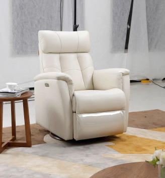Cantus FERNSEHSESSEL m. Relaxfunktion mit Relaxfunktion, Aufstehhilfe Kombination Echtleder/Lederlook Lederlook Beige Aufstehhilfe