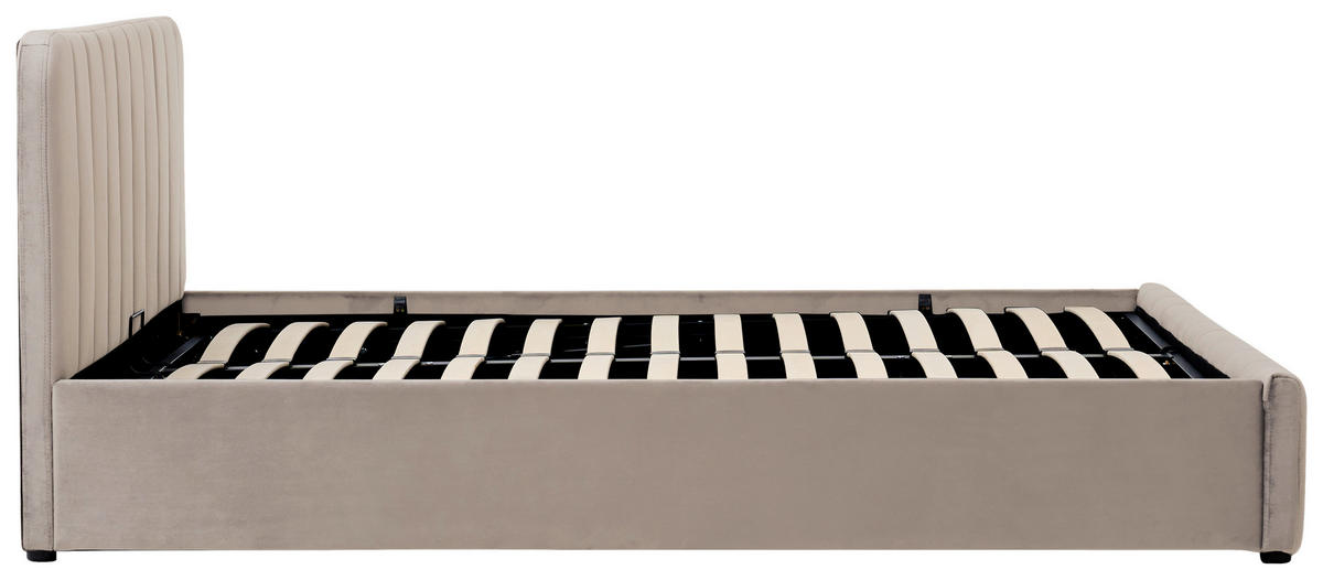 Boxxx POLSTERBETT 180/200 cm, in Beige, gepolstertes Kopfteil, Lattenrost, Bettkasten,
