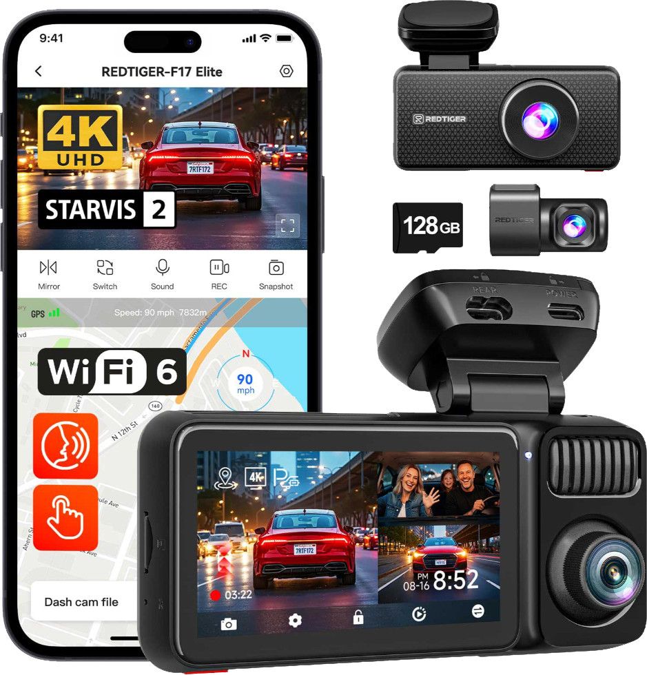 Redtiger F17 Elite 3CH 4K WLAN GPS 128GB