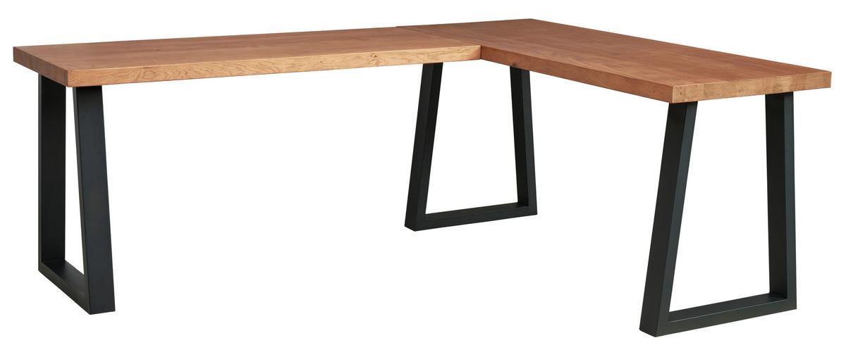 Livetastic ECKSCHREIBTISCH 200/160/75 cm Schwarz, Eichefarben