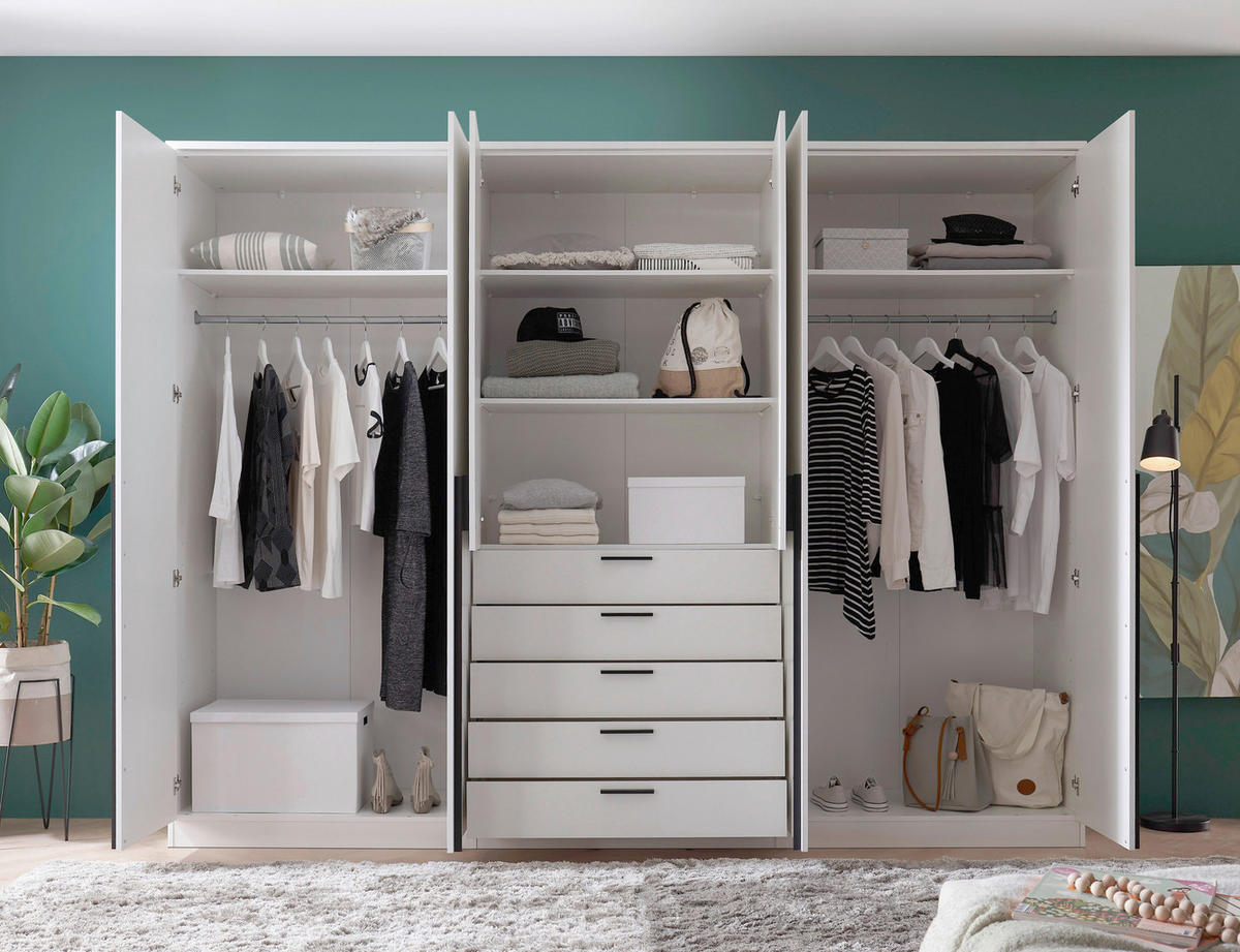 Boxxx KLEIDERSCHRANK 270/210/52 cm, in Weiß, 6 Tür(en)