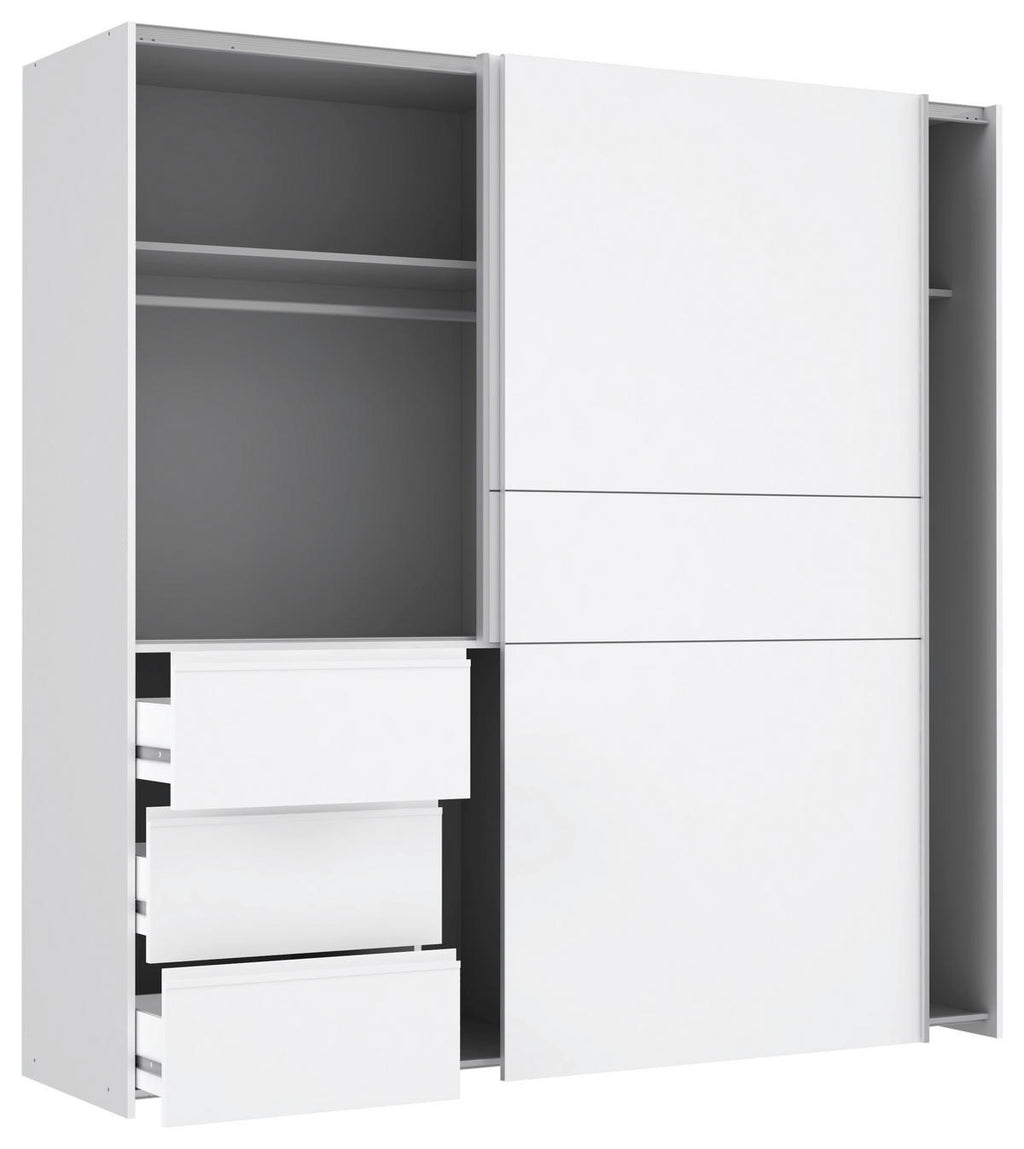 Carryhome SCHWEBETÜRENSCHRANK 200/200/61 cm, in Weiß, 2 Tür(en)