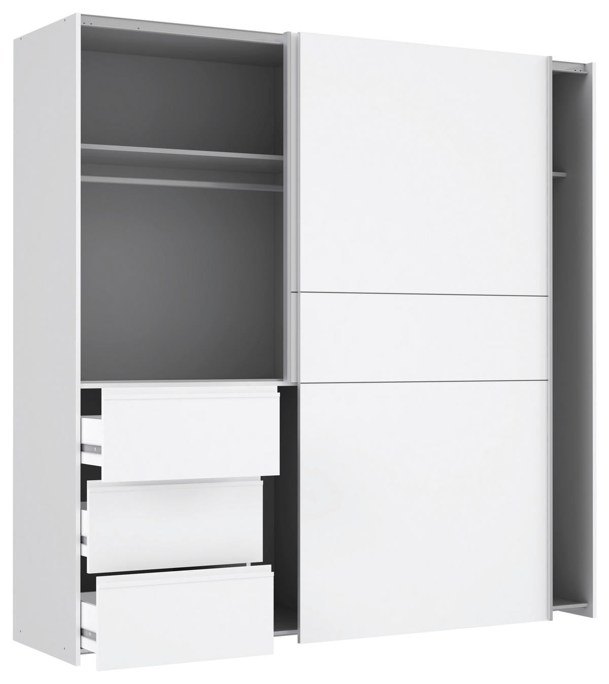 Carryhome SCHWEBETÜRENSCHRANK 200/200/61 cm, in Weiß, 2 Tür(en)