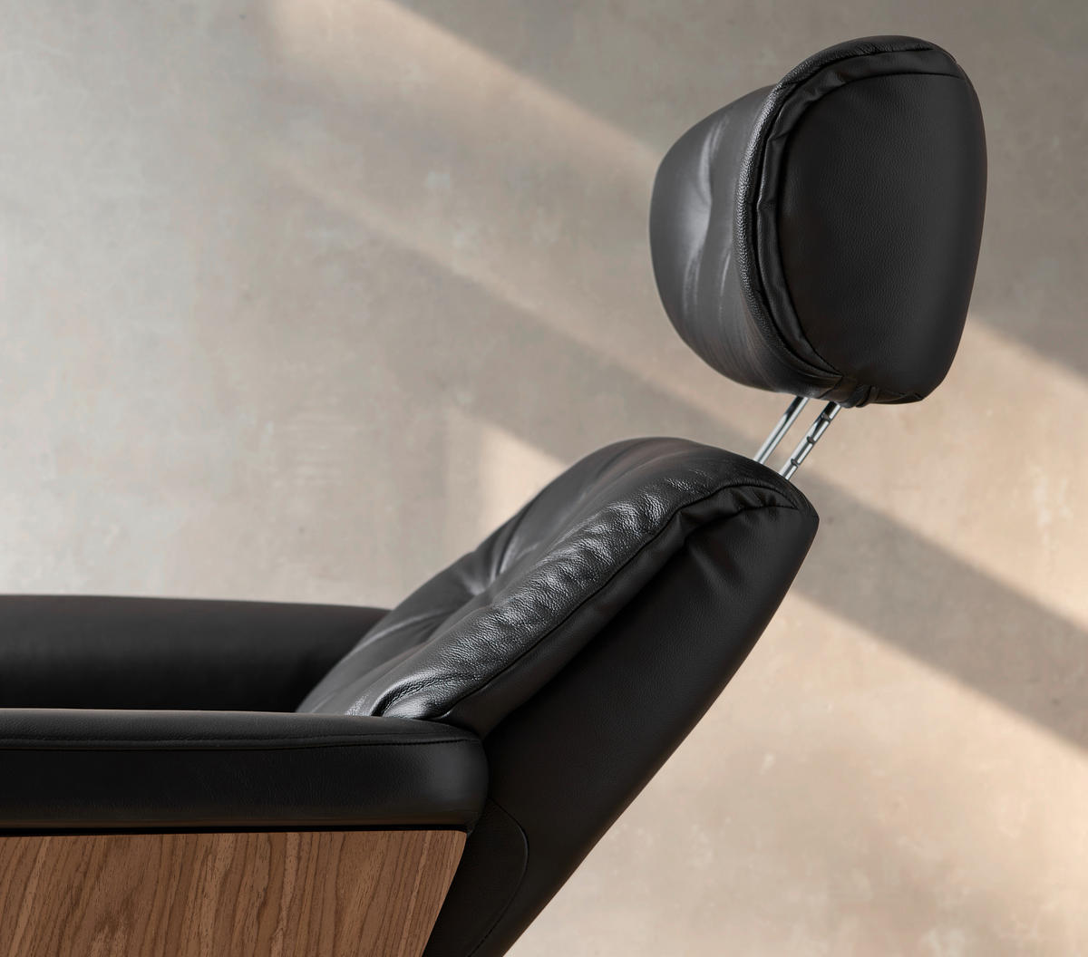 Xora RELAXSESSELSET Lederlook Kombination Echtleder/Lederlook Hocker, Kopfteilverstellung