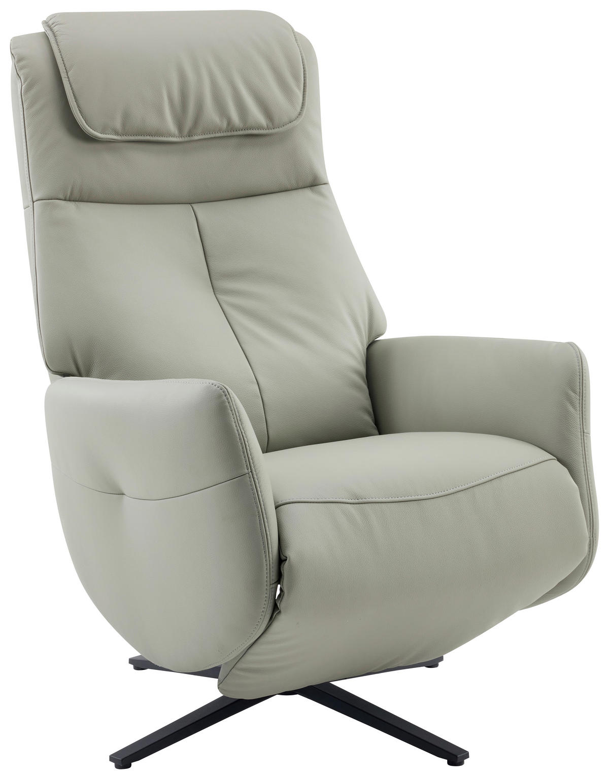 Xora MASSAGESESSEL mit Echtleder Lederlook Grau Relaxfunktion, Liegefunktion, Netzbetrieb, Massagefunktion Relaxfunktion, Fußteilverstellung