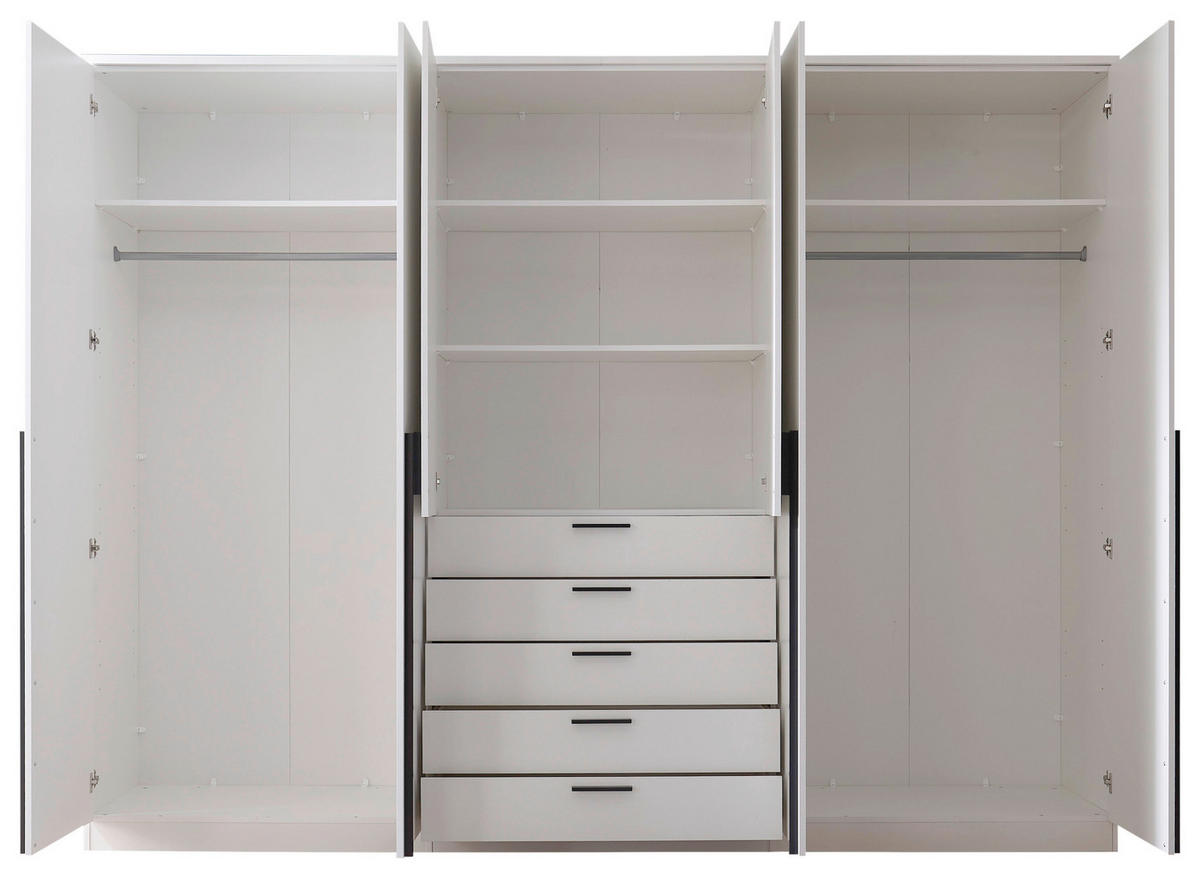 Boxxx KLEIDERSCHRANK 270/210/52 cm, in Weiß, 6 Tür(en)