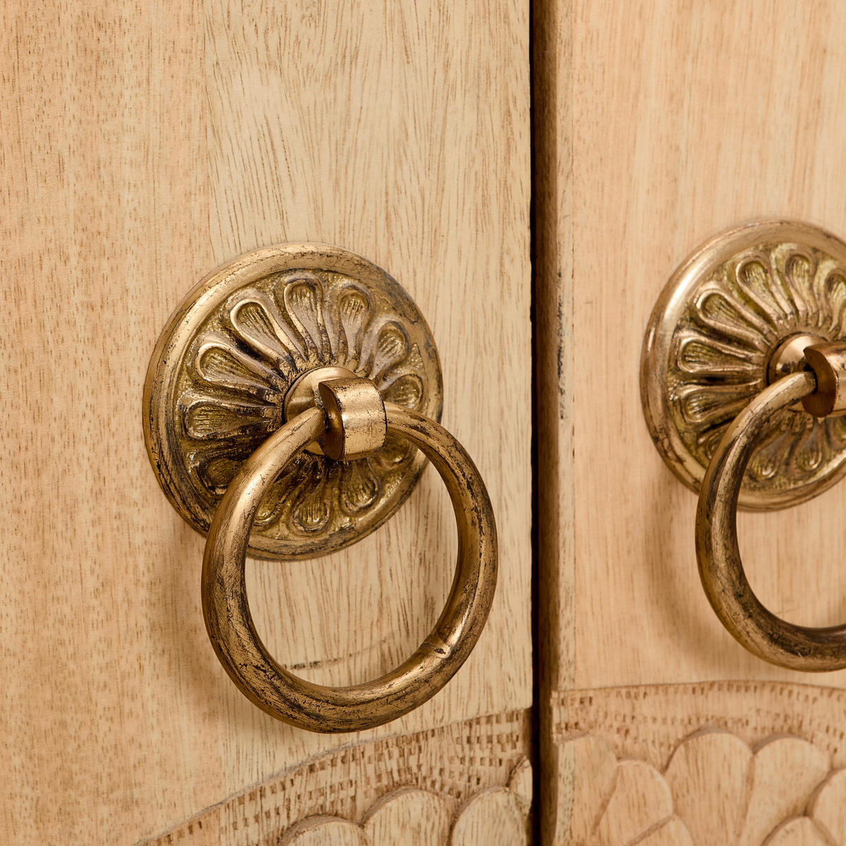 Milino MEHRZWECKSCHRANK 89/180/40 cm, in Naturfarben, Messingfarben