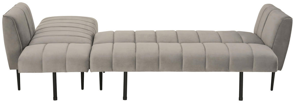 P & B ECKSOFA Grau Samt