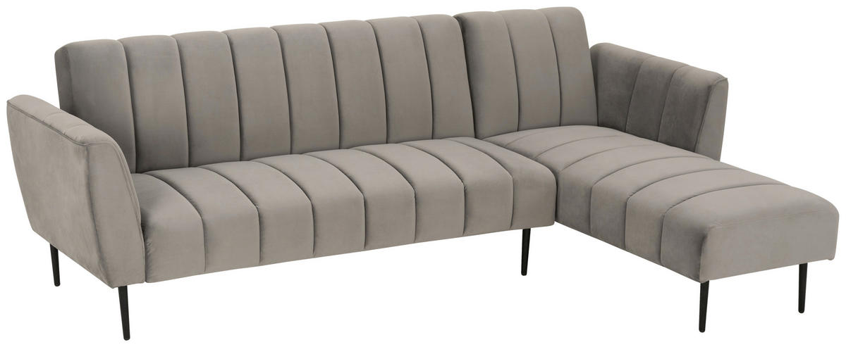 P & B ECKSOFA Grau Samt